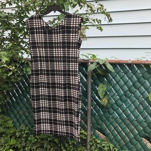 Retro houndstooth sleeveless dress